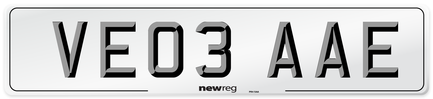 VE03 AAE Number Plate from New Reg